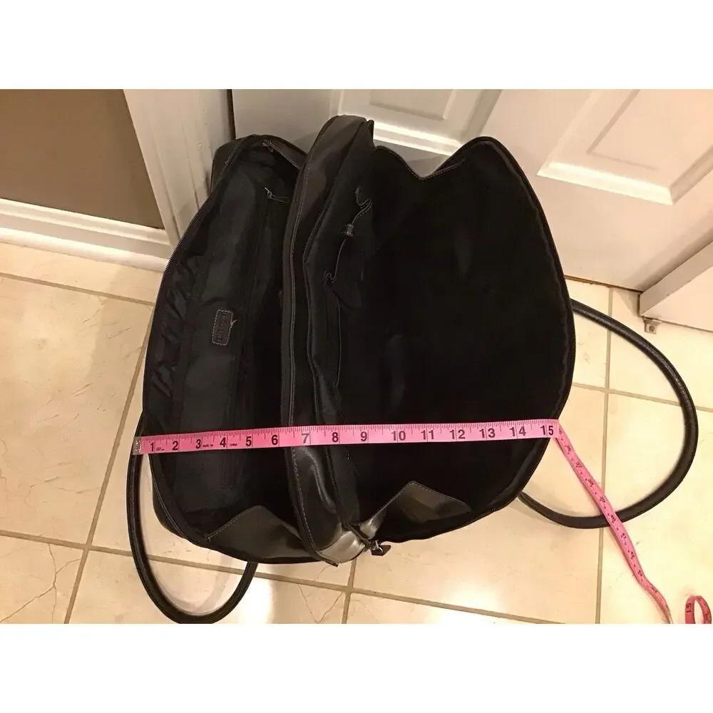 Buxton Black Vegan Leather Expandable Laptop Work/School Briefcase Bag #121105